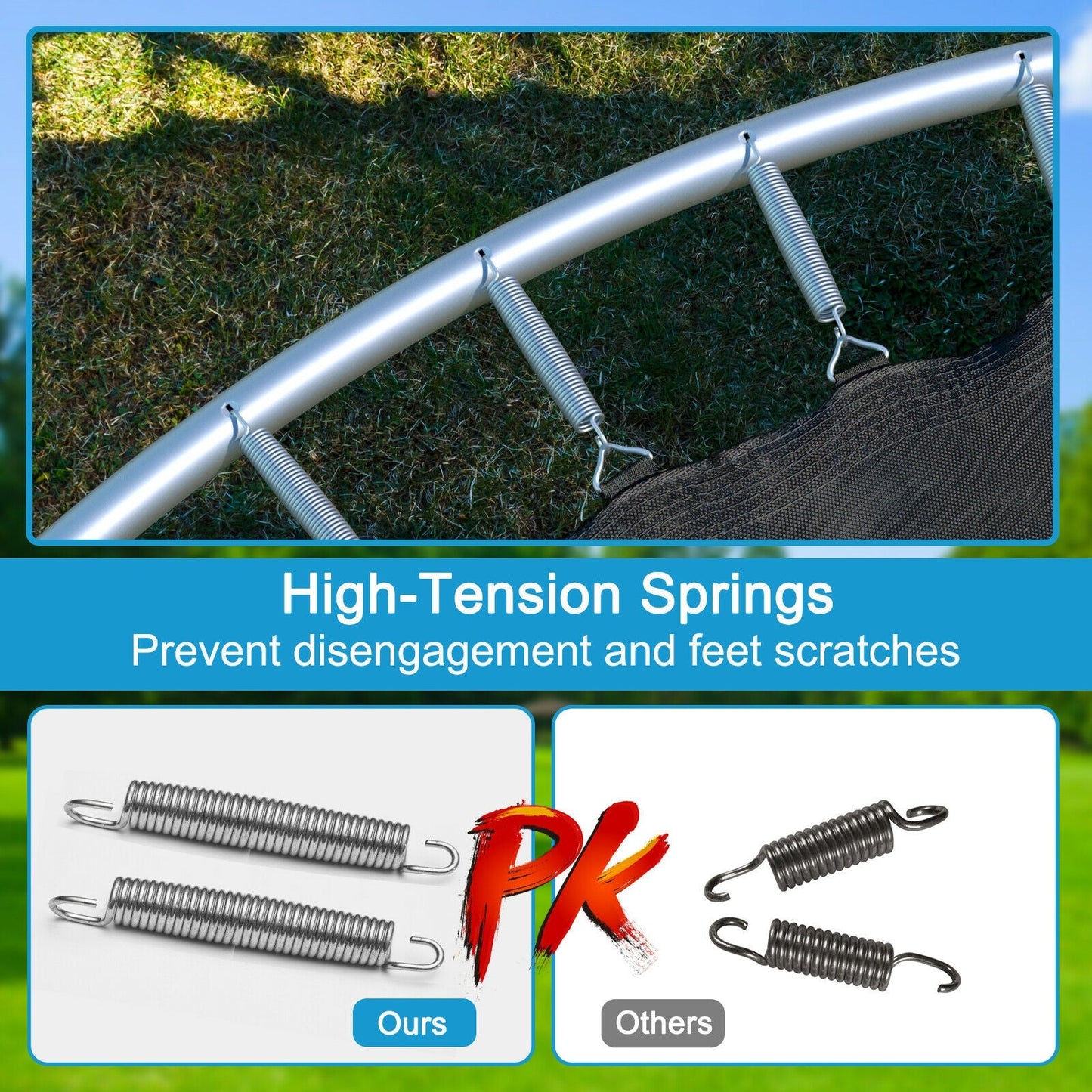 8/10/12/14/15/16 Feet Outdoor Trampoline Bounce Combo with Safety Closure Net Ladder-8 ft