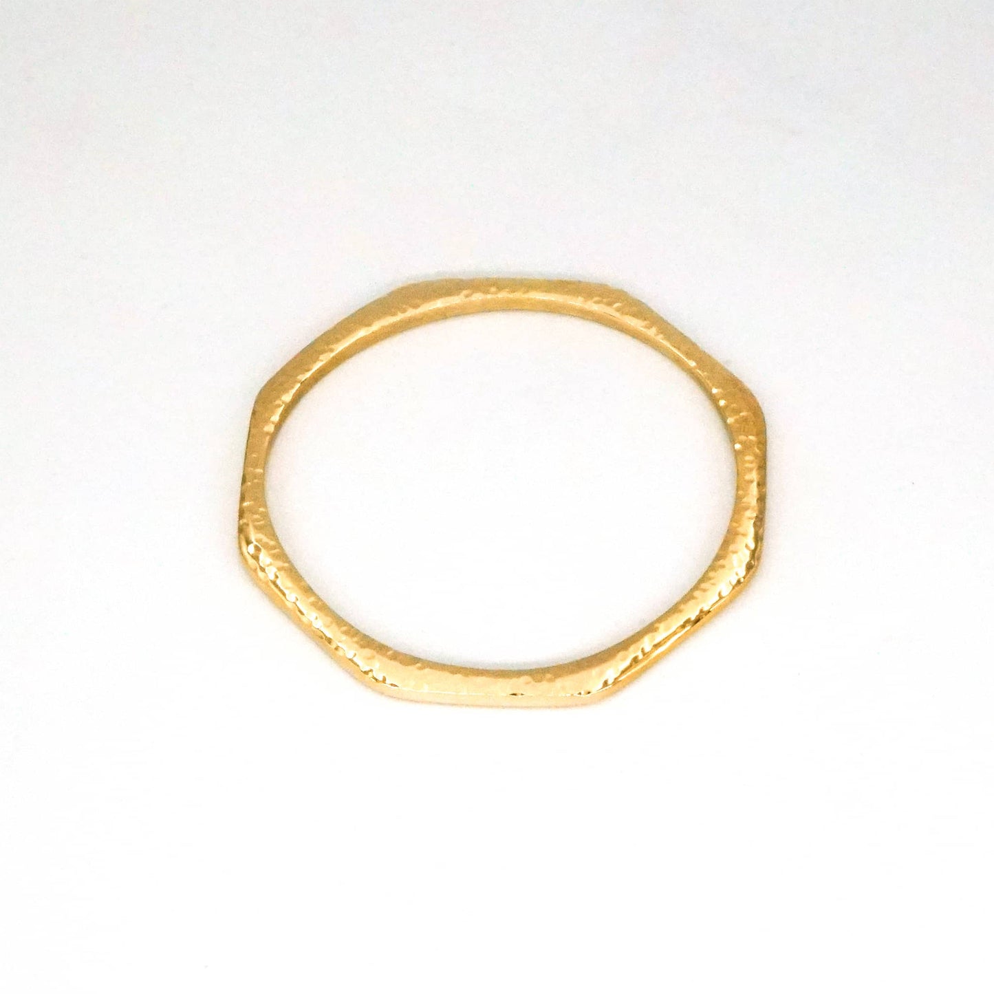 Hand-Hammered Octagon Stackable Brass Bangle | Pia