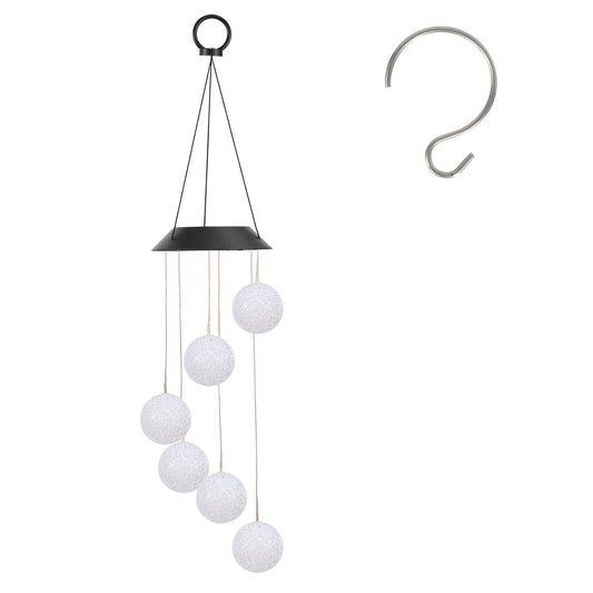 Solar Ball Wind Chime 7 Color Changing Wind Chime for Outside IPX4 Waterproof Outdoor Garden Yard Decor