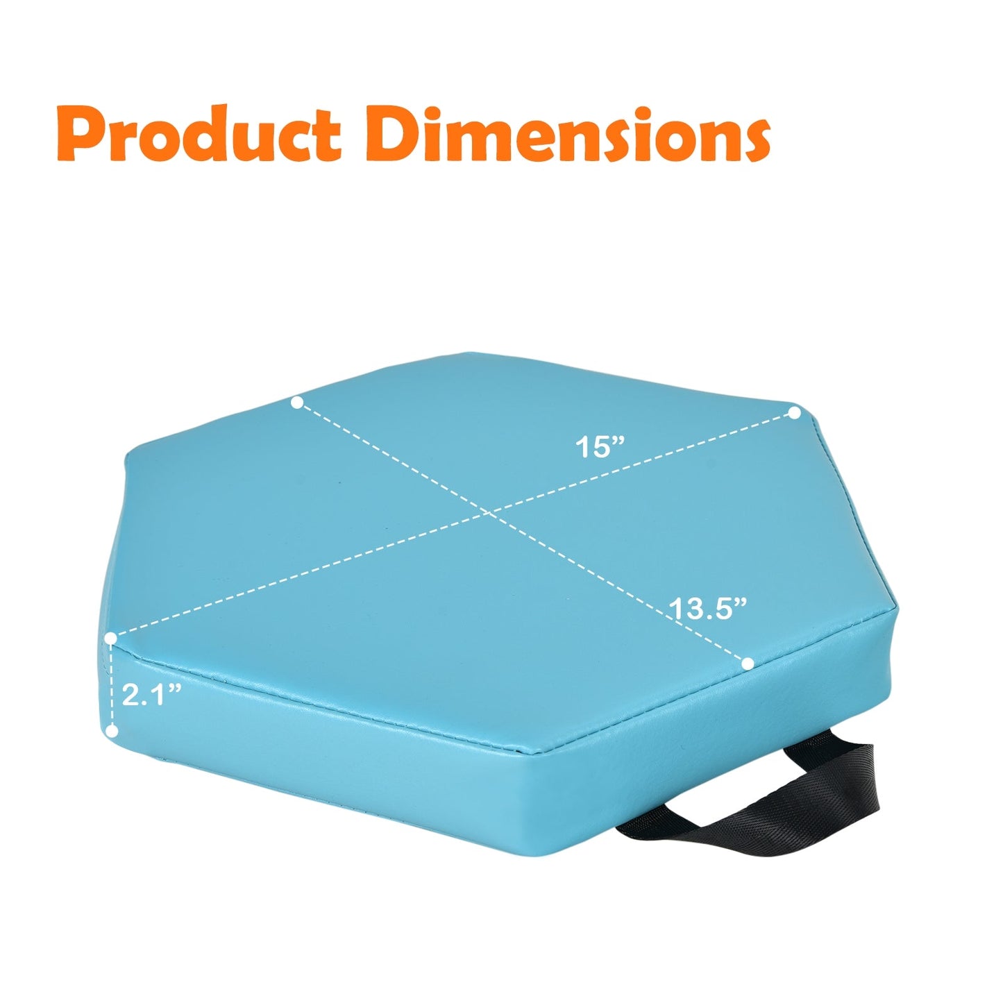 6 Pieces Multifunctional Hexagon Toddler Floor Cushions Classroom Seating with Handles-Blue