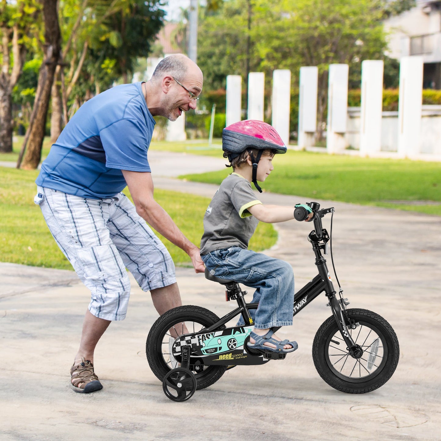 12 Inch Kids Bike Adjustable for 3-4 Years Old with Low-Step Frame