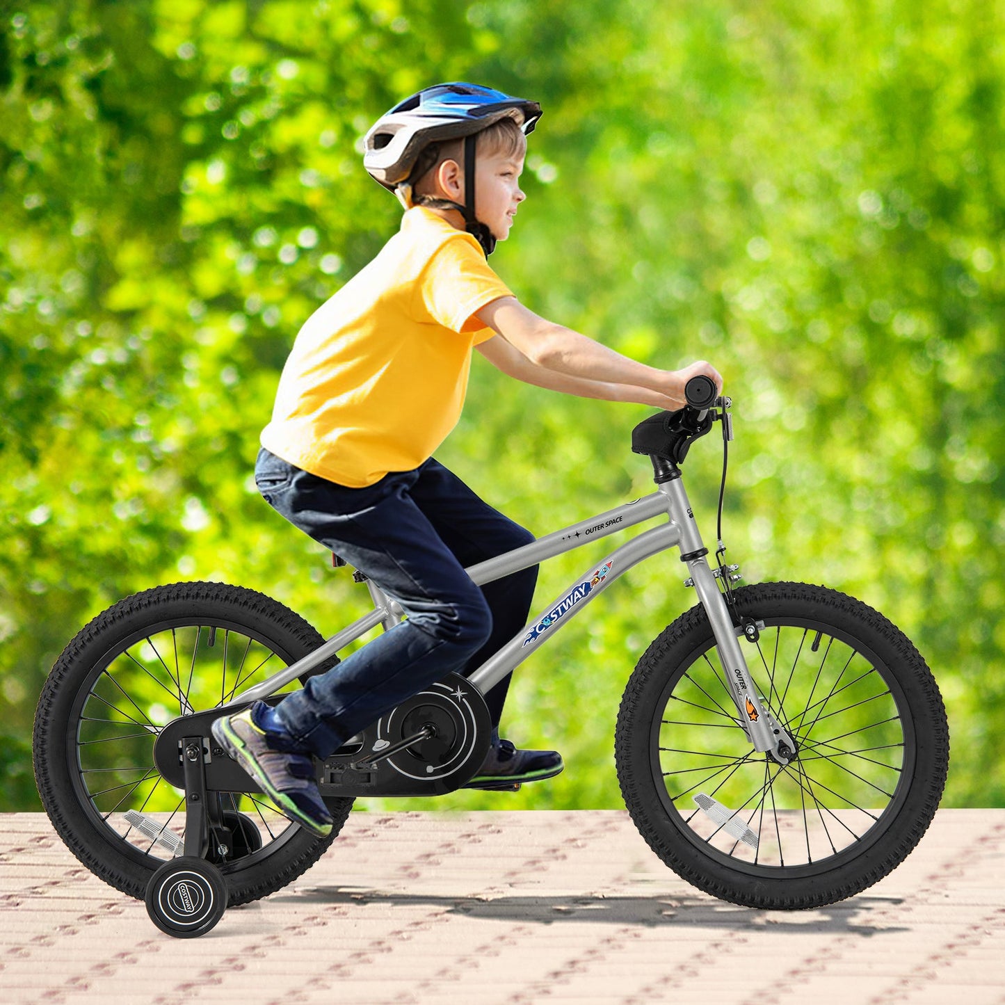 18-Inch Kids Bike Bicycle for Boys Girls 4-8 with High Carbon Steel Frame