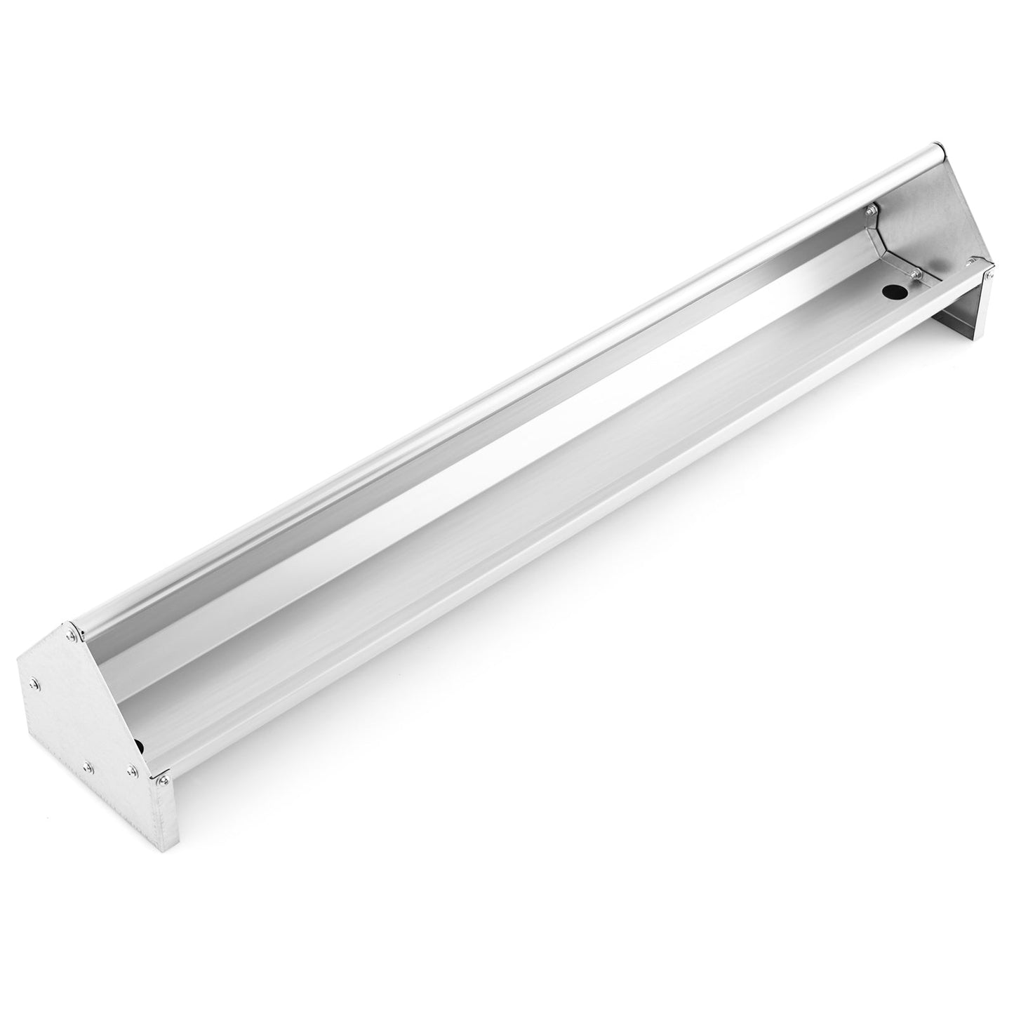 Metal Chicken Feeder Chicken Feeding Trough with Drainage Holes-Silver