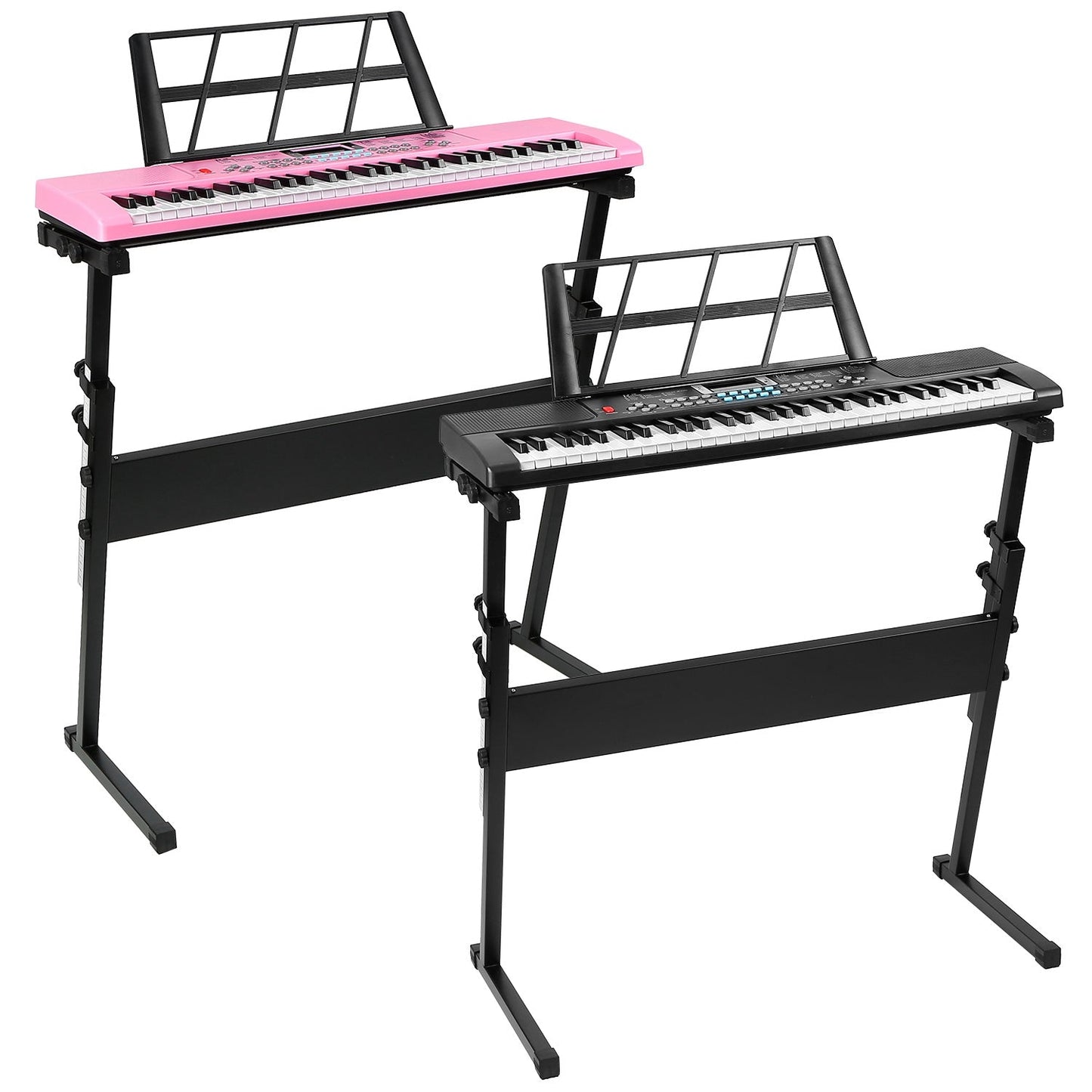 61 Keys Digital Music Electronic Keyboard Electric Musical Piano Instrument Kids Learning Keyboard w/ Stand Microphone For Beginners