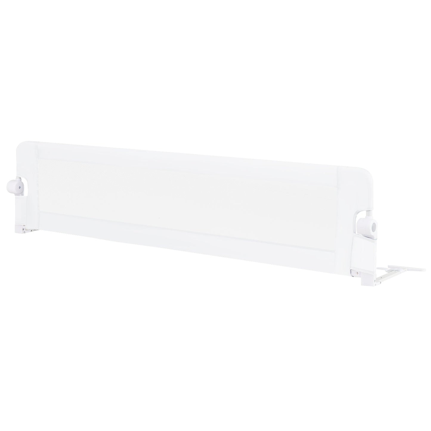 71-Inch Foldable Bed Rail Swing Down Baby Bed Guard Rail with Adjustable Safety Strap-White