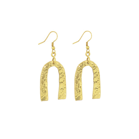 Open Arch Brass Statement Earrings | Bundi