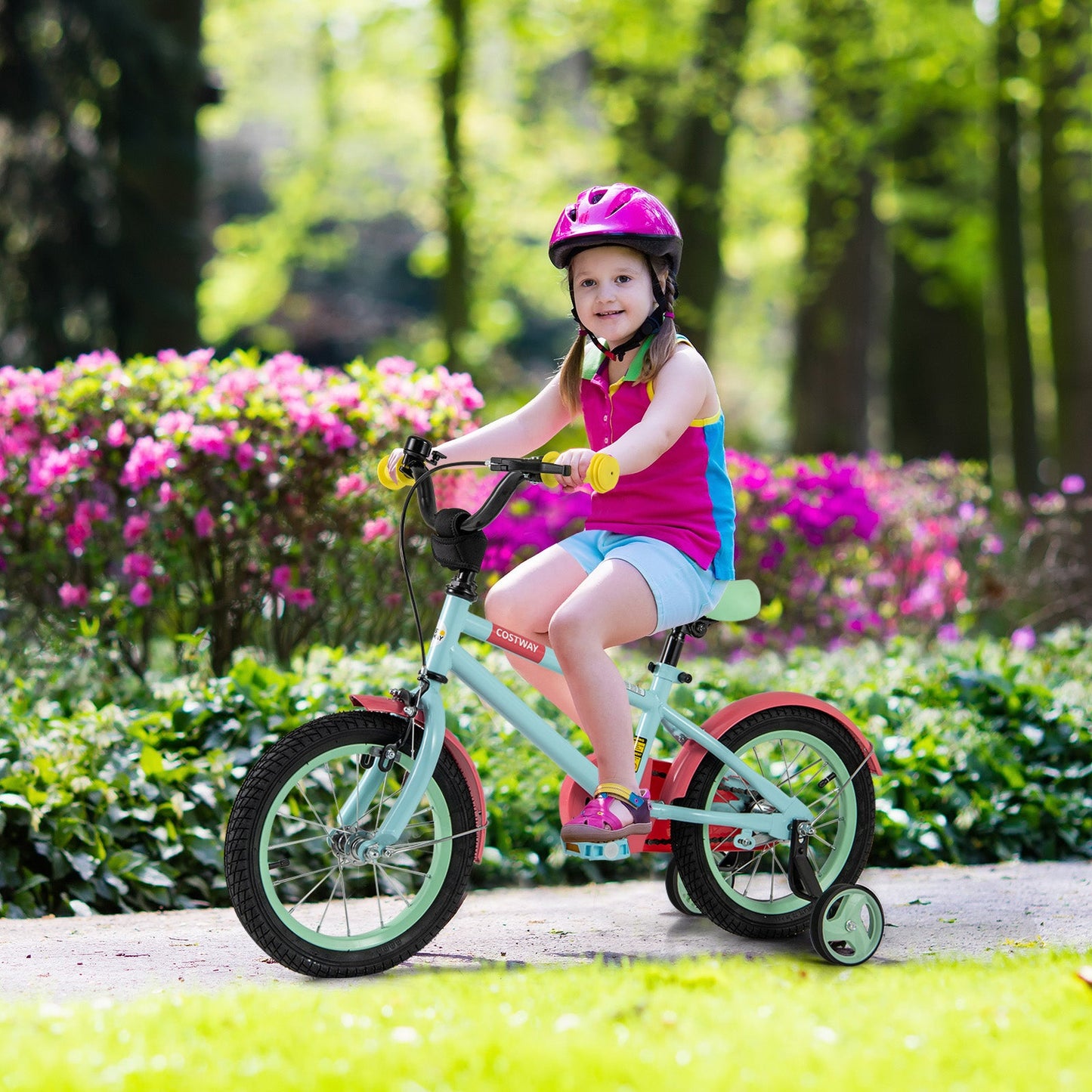 Kids Bike with Adjustable Handlebar and Saddle Blue-14 inches