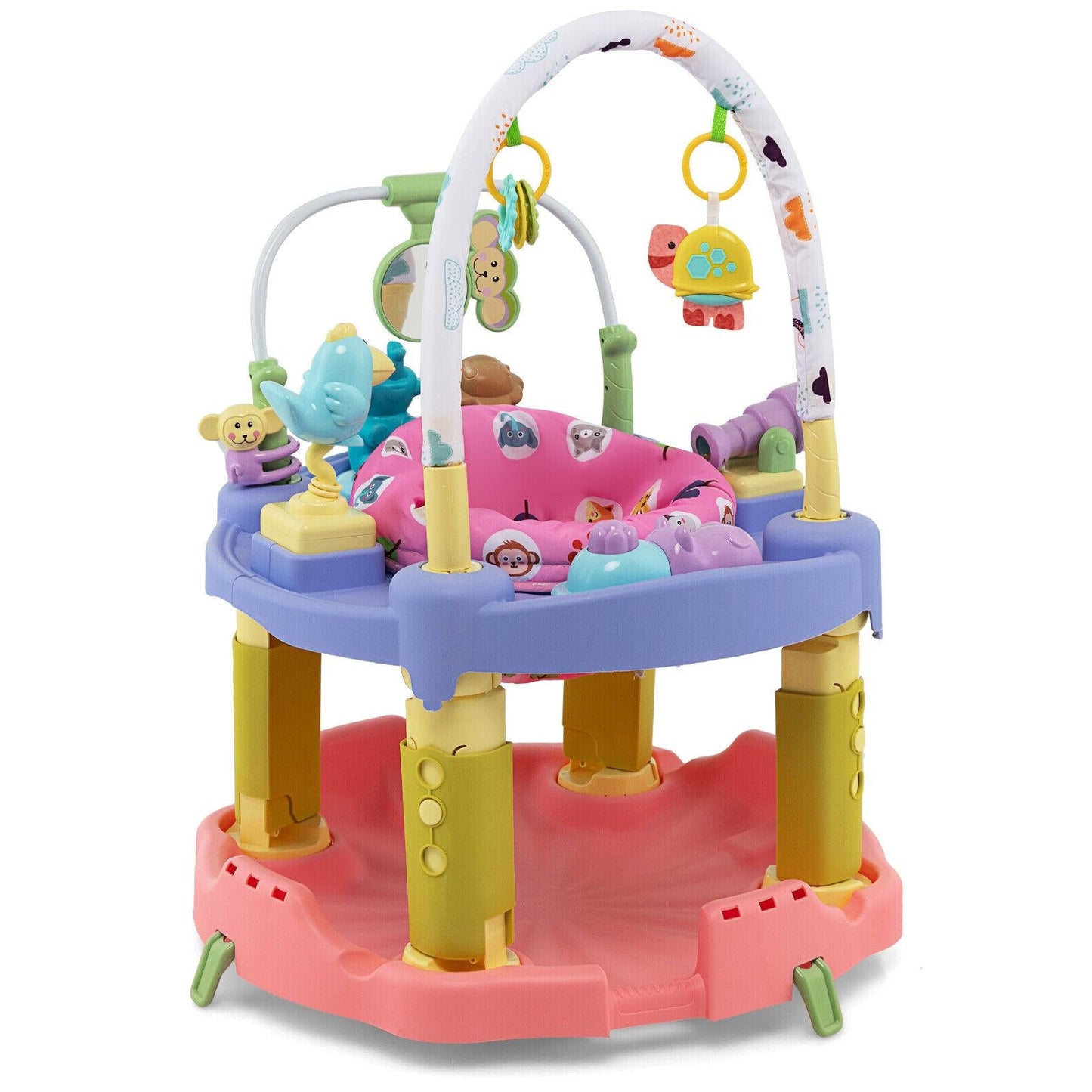 3-in-1 Baby Activity Center with 3-position for 0-24 Months-Pink