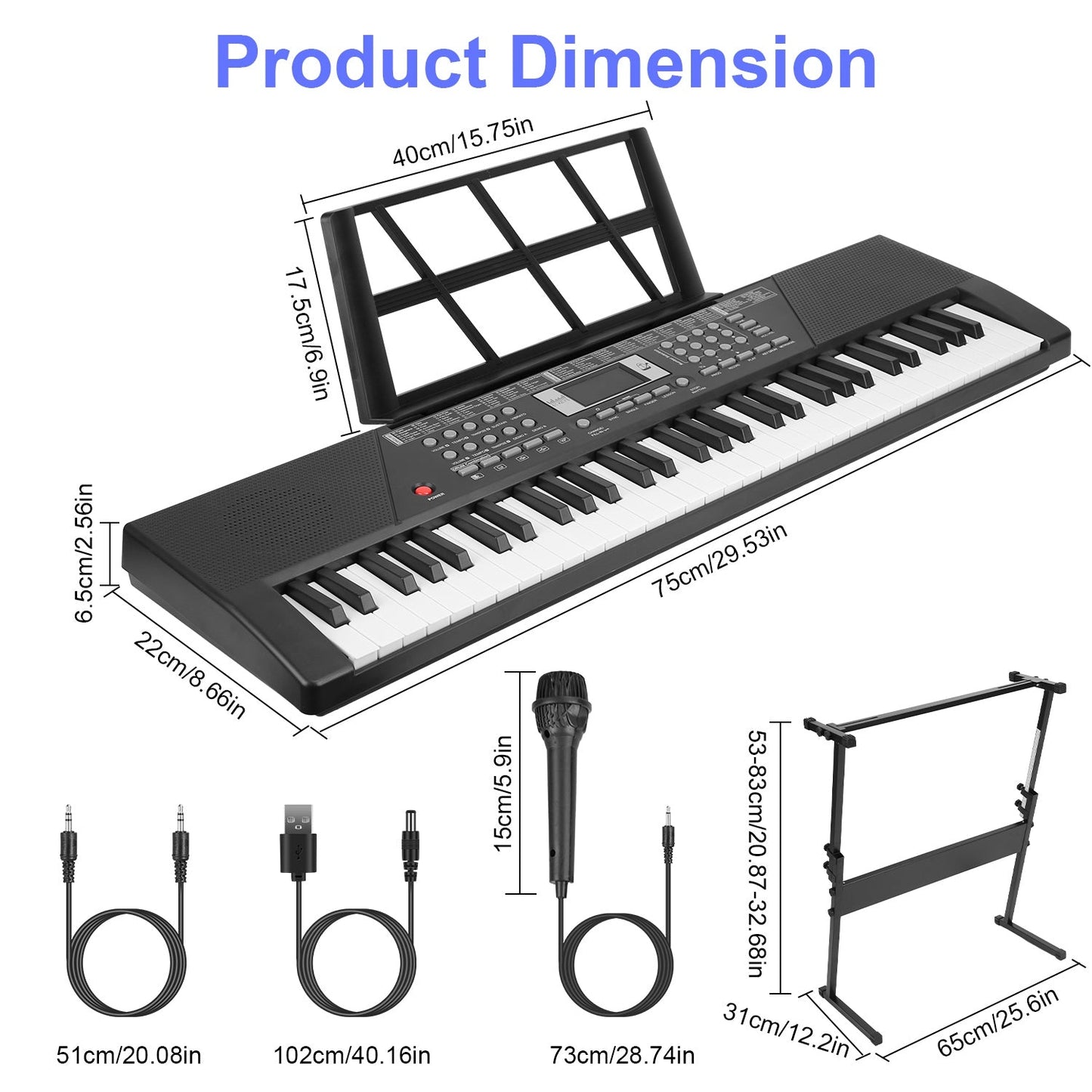 GBruno 61 Keys Digital Music Keyboard