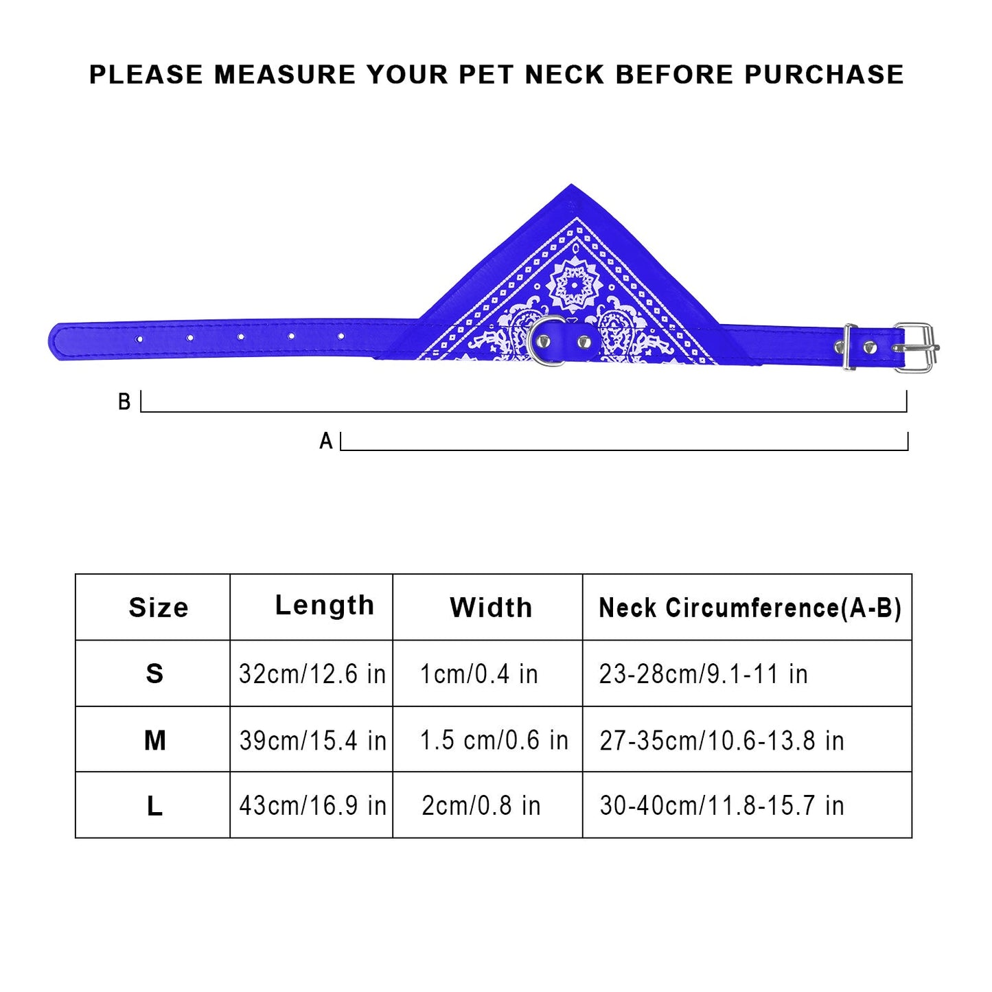 Adjustable Bandana Leather Pet Collar Triangle Scarf
