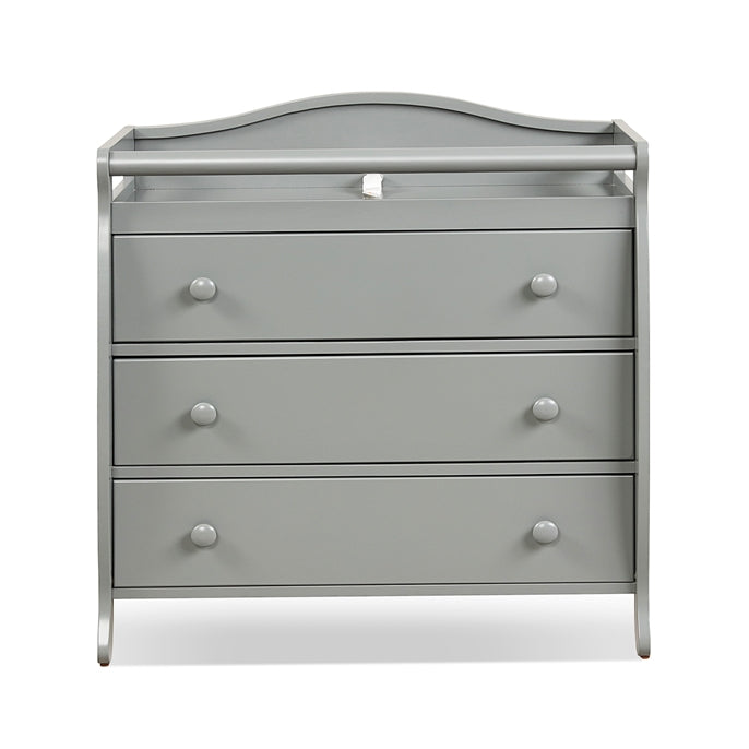 Baby Changing Table Infant Diaper with 3 Drawers and Safety Belt-Gray